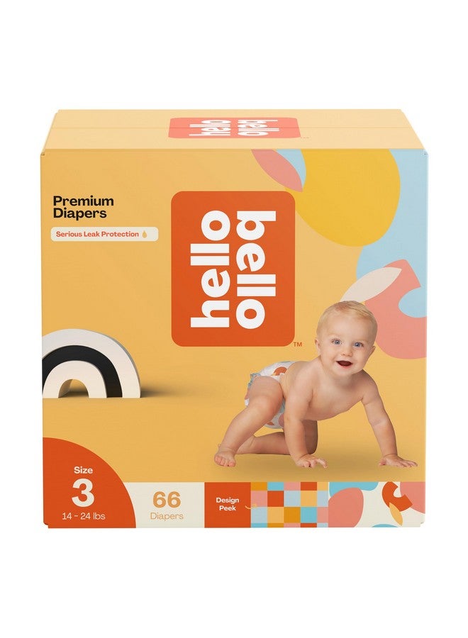 Hello Bello Premium Diapers Size 3, Honeysuckle Designs, 66ct Club Box, Hypoallergenic and Extra Absorbent - Image 1
