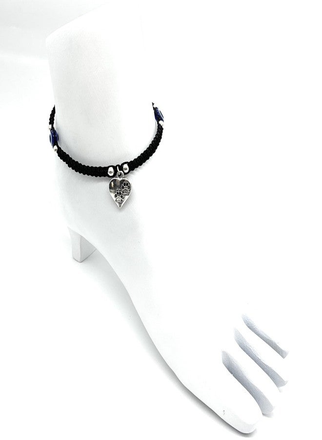Jyokrish Handmade Adjustable Black Silk dori hanging Heart evil eye Anklet For Women | girls | Nazariya |Payal | Adult |Free Size |Workwear | Single Leg - Image 5