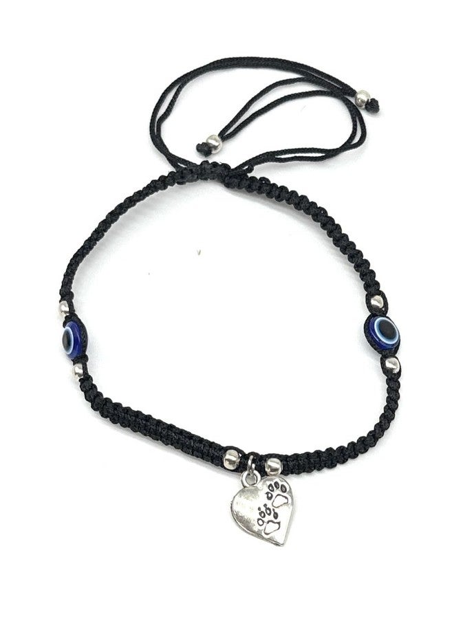 Jyokrish Handmade Adjustable Black Silk dori hanging Heart evil eye Anklet For Women | girls | Nazariya |Payal | Adult |Free Size |Workwear | Single Leg - Image 4