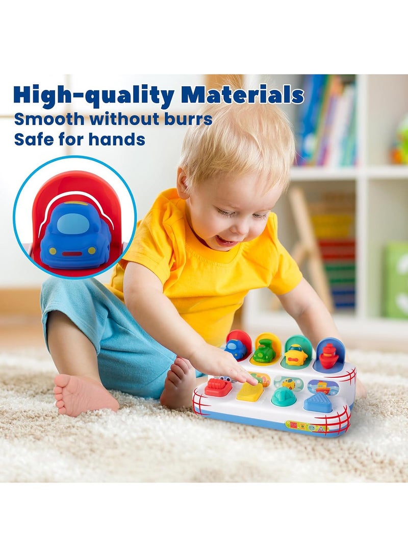 Montessori Pop-Up Toy 6-18 Months Baby Boys Girls Gift, Baby Cause and Effect Sensory Toy Kids' Day gift, Interactive Button Push Game for Toddlers 1-3, Early Developmental Educational Toy for Boys & Girls - Image 2