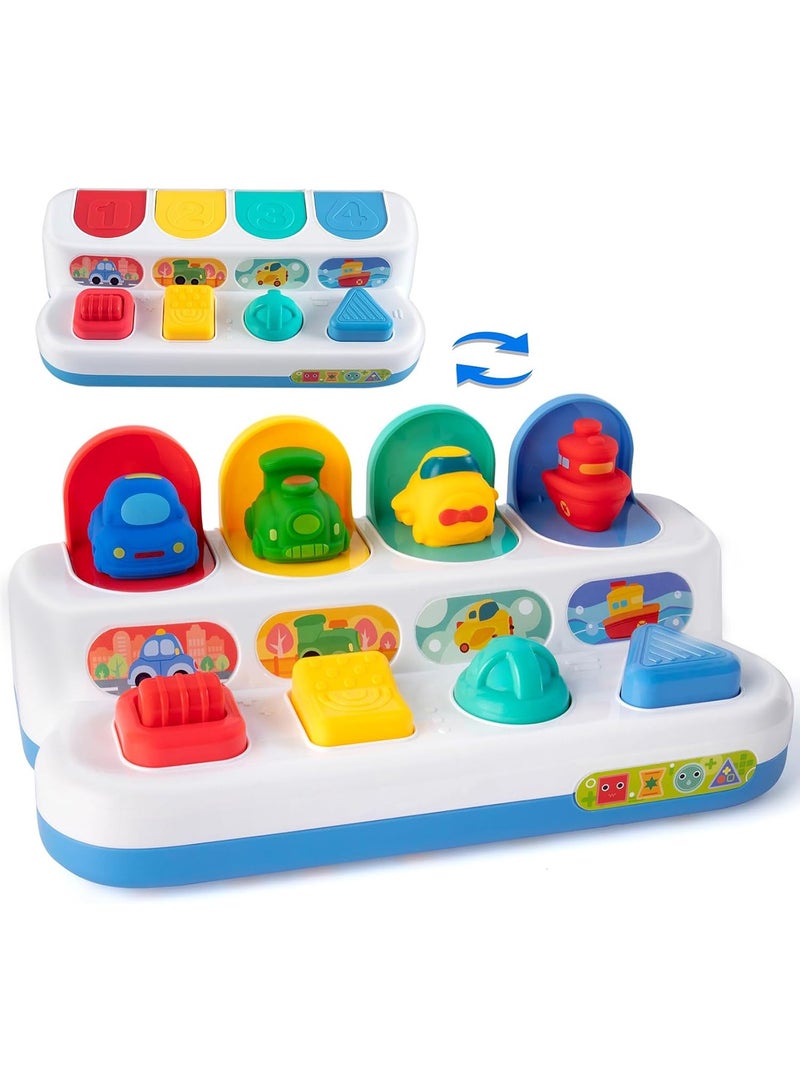 Montessori Pop-Up Toy 6-18 Months Baby Boys Girls Gift, Baby Cause and Effect Sensory Toy Kids' Day gift, Interactive Button Push Game for Toddlers 1-3, Early Developmental Educational Toy for Boys & Girls - Image 5