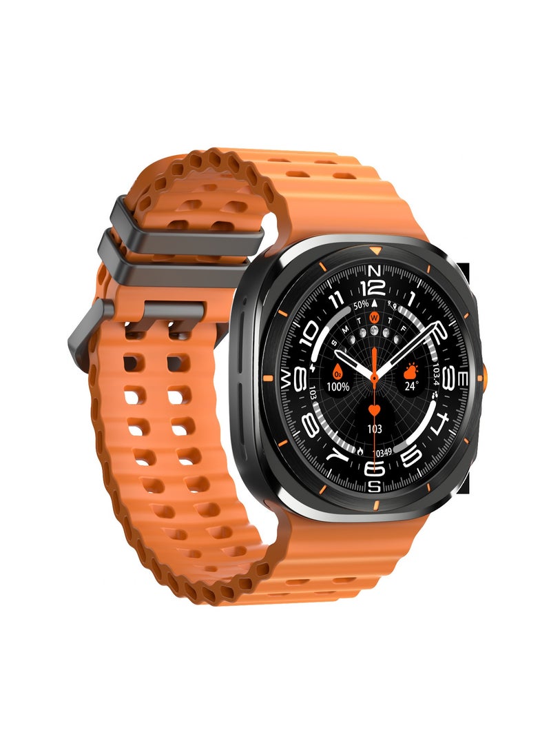 For Samsung Galaxy Watch 7 Ultra GPS NFC Compass Smart Watch Outdoor Sport Man AMOLED 466*466 Galaxy Watch 6 Upgraded Smartwatch(Orange) - Image 1
