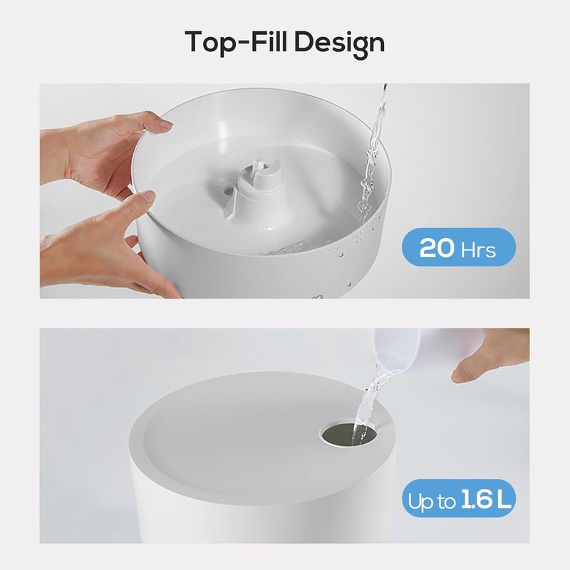 Levoair 1.6L Ultrasonic Essential Oil Diffuser and Humidifier with Colorful Light - Image 3