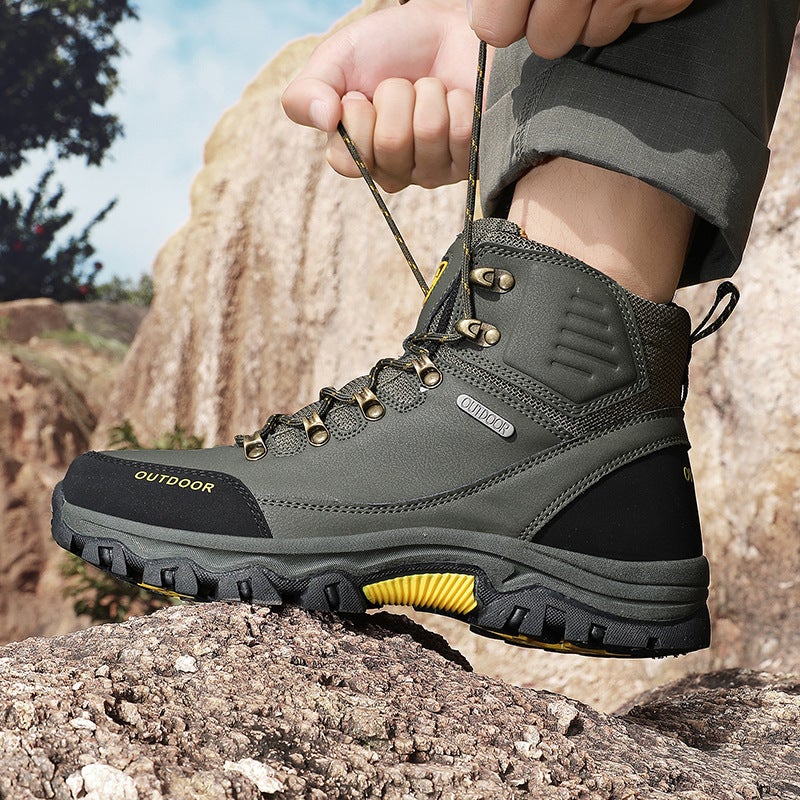 Climbing Plus Size Men'S Outdoor Casual High-Top Hiking Shoes Fashion Field Sports Travel Hiking Shoes - Image 4