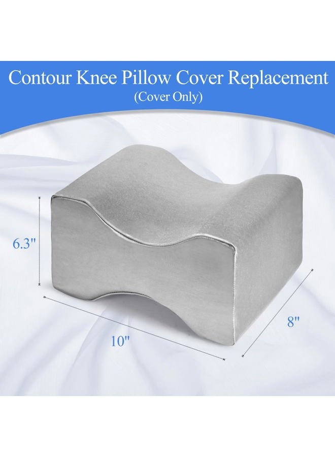 Zelimun Knee Pillow Cover Replacement 10" x 8" x 6.3", Leg Pillow Case with Long Zipper, Washable Pillow Cover for Contour Knee Foam Support Pillow (Grey) - Image 2