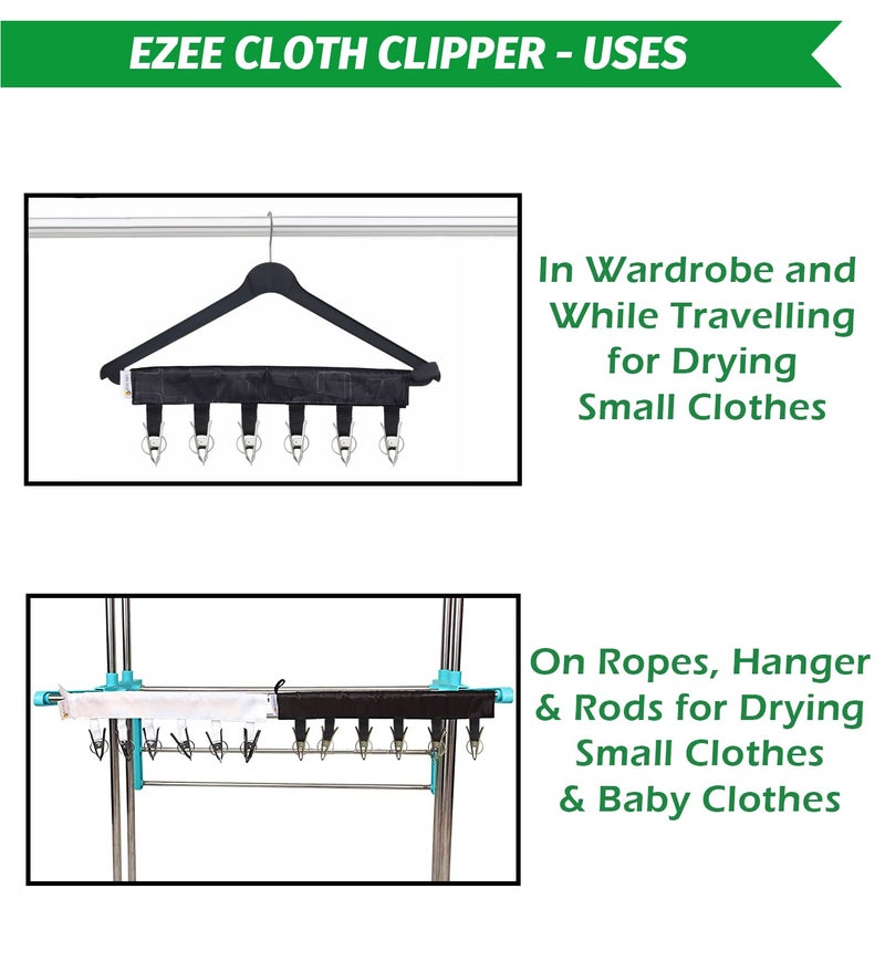 SYNERGY - Heavy Duty Stainless Steel Multipurpose Cloth Clips | Cloth Peg | Cloth Drying Clips | Pegs for Hanger/Ropes/Drying Clothes | Cloth Hangers [EZEE Cloth Clipper] - Image 4