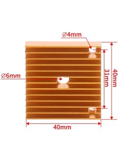 Hobi Mekatronik Mk7-Mk8 Passive Cooler Block Gold-Type B(40X40X11MM)  - Image 2