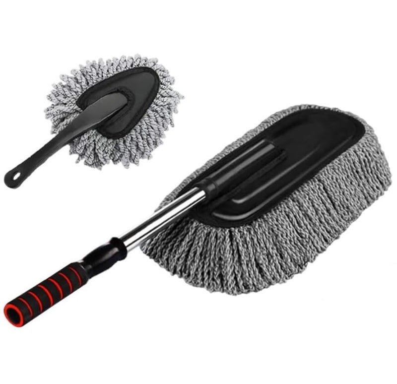 GoodHood Combo Primium Quality Microfiber Car Cleaning Brush Ideal as Mop Duster|Car Duster Exterior with Extendable Handle|Multipurpose Dust Cleaner Car Wash Brush for Home, Kitchen, Office(2 PCS) - Image 1