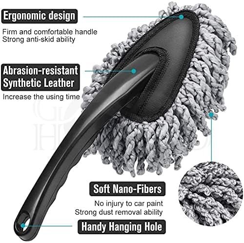 GoodHood Combo Primium Quality Microfiber Car Cleaning Brush Ideal as Mop Duster|Car Duster Exterior with Extendable Handle|Multipurpose Dust Cleaner Car Wash Brush for Home, Kitchen, Office(2 PCS) - Image 4