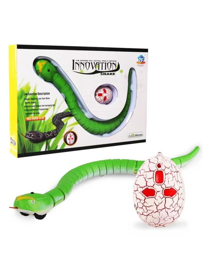 TikTok Explosions Strange Simulation Remote Control Animal Infrared Trick Remote Control Snake Remote Control Caterpillar Toy-Color:Remote Control Rattlesnake-green 9909  - Image 1