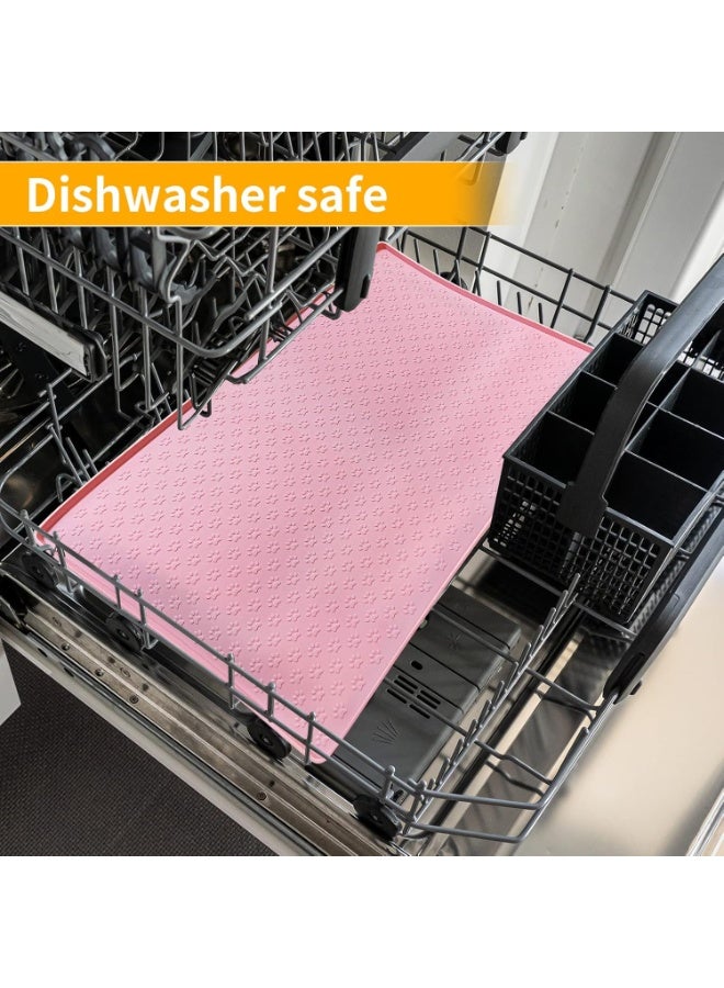 Pet Placemat for Dog and Cat, Mat for Prevent Food and Water Overflow, Suitable for Small, Medium and Big Pet 18" 12", Pink - Image 5