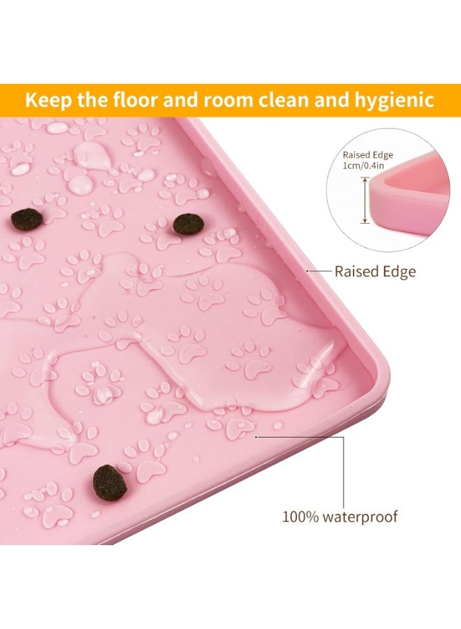 Pet Placemat for Dog and Cat, Mat for Prevent Food and Water Overflow, Suitable for Small, Medium and Big Pet 18" 12", Pink - Image 4