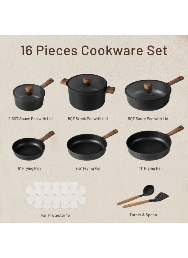CAROTE CAROTE Nonstick Pots and Pans,Cookware Set 16pcs Kitchen Cooking Sets, 16pcs Pots and Pans Set Non Stick  - Image 1