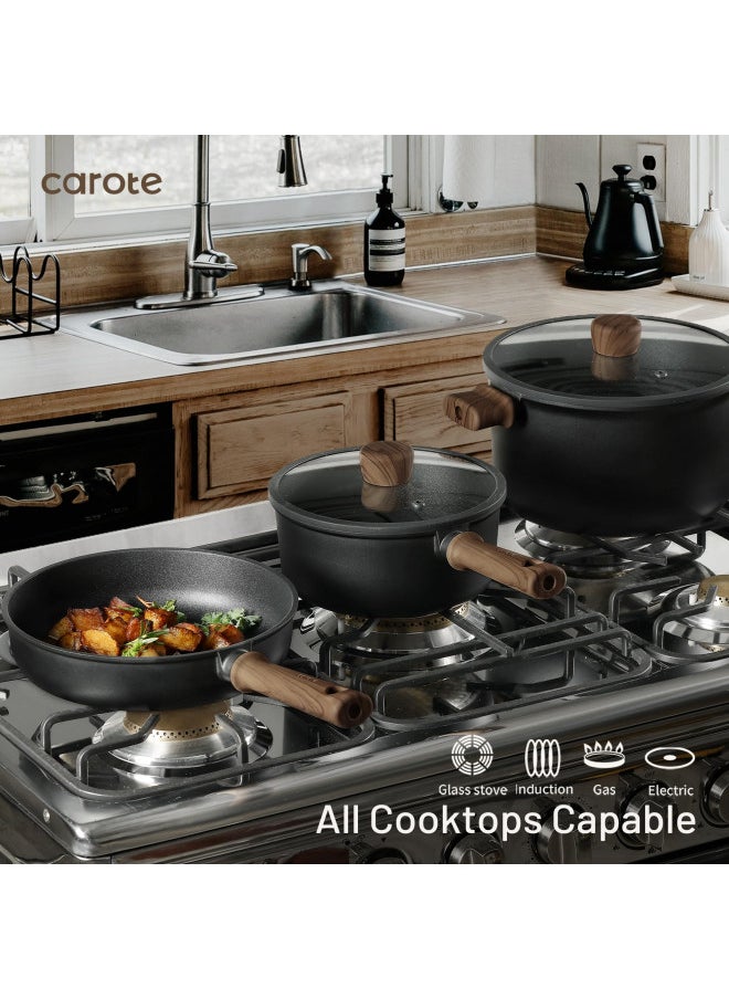 CAROTE CAROTE Nonstick Pots and Pans,Cookware Set 16pcs Kitchen Cooking Sets, 16pcs Pots and Pans Set Non Stick  - Image 4