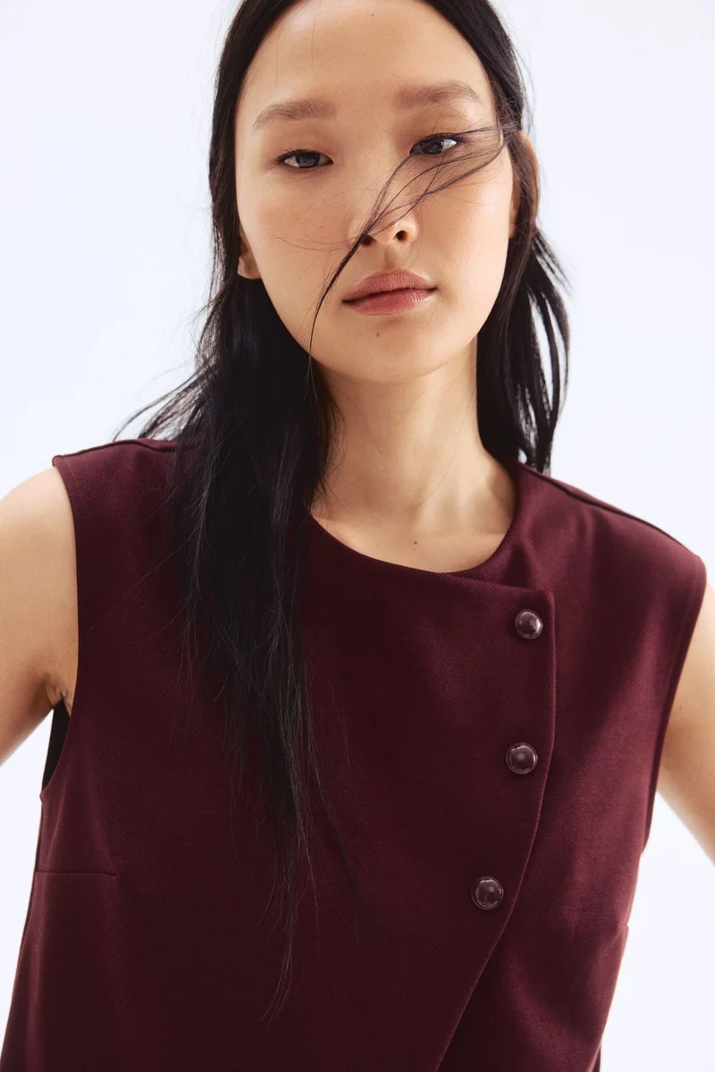 اتش اند ام صدرية بدلة بتصميم ملفوف غير متماثل