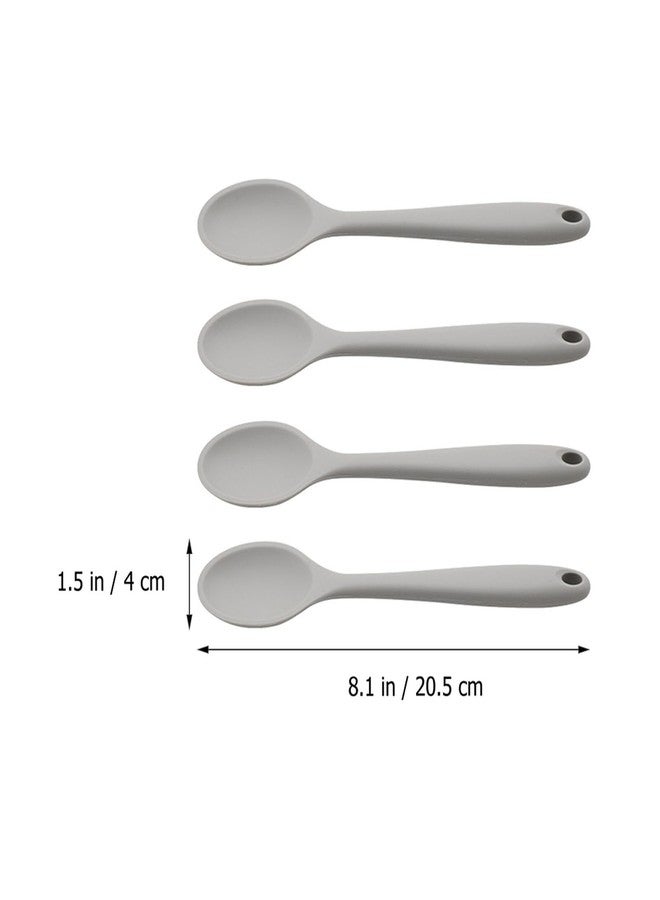 BESTOYARD Silicone Spoons Set 4Pcs Multipurpose Kitchen Utensils Non-Stick Soup Salad Mixing Spoons with Ergonomic Handle for Home and Restaurant Use - Image 2
