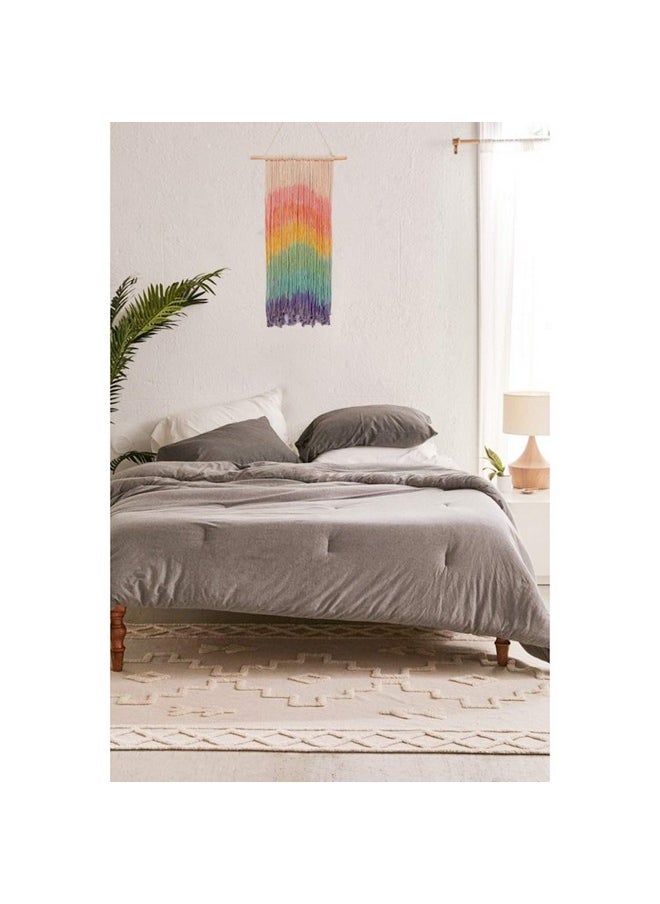 Macrame الجدار شنقا قوس قزح ملون يدويا المنسوجة القطن جدار الفن بوهو البوهيمي ديكور المنزل لغرفة النوم غرفة النوم غرفة المعيشة شقة 16 "WX 30" L  - Image 2