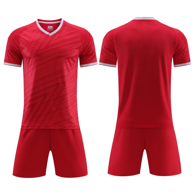 Generic Soccer Clothes Set Mens Printed and Printed Football Sports Clothing for Primary School Students Childrens Training Clothes Short Sleeve Soccer Clothes Team Clothes Red 
