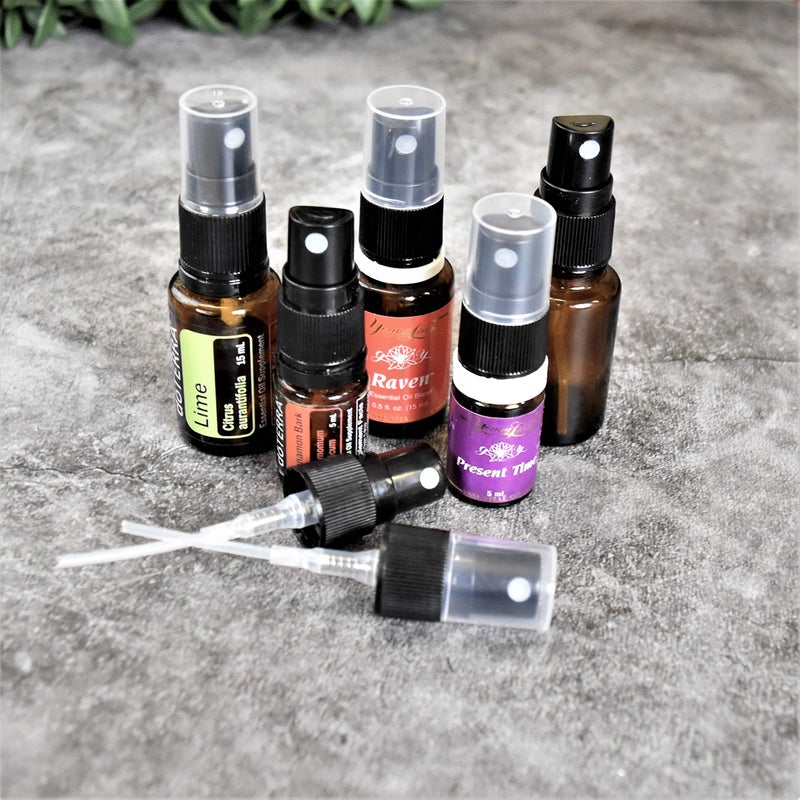 Holistic Oils Spray Tops for Essential Oil Bottles - 12 Essential Oil Spray Bottle Tops Oil Spray Tops Oil Mist Sprayer Replacement Pump Reusable Inserts for 5 ml, 15 ml 20 ml Bottles - Image 4