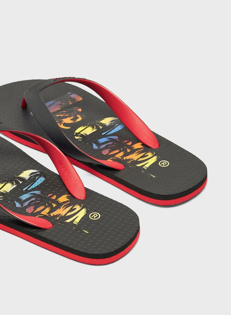 Lee Cooper Logo One Strap Flip Flops