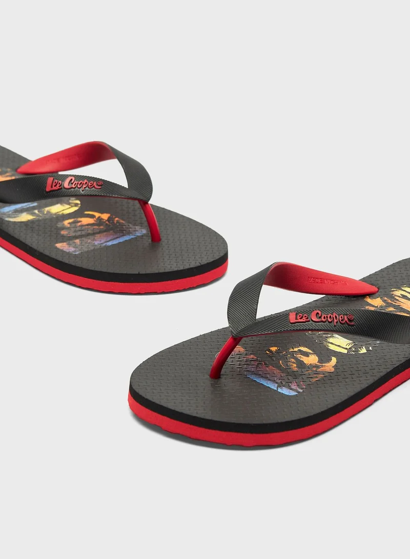 Lee Cooper Logo One Strap Flip Flops