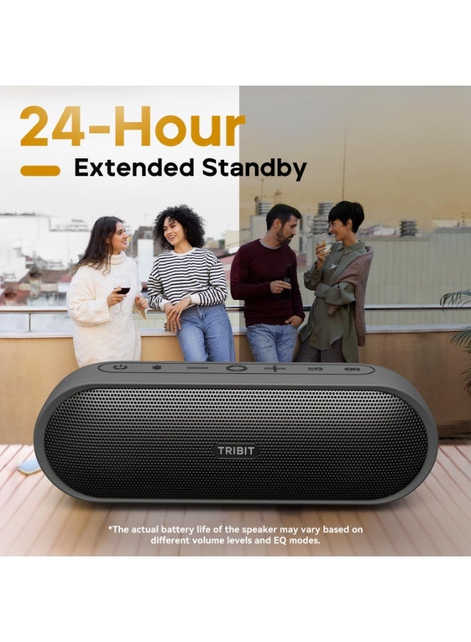تريبيت سماعة بلوتوث محمولة تريبيت XSound Plus 2 بقوة 30 واط، صوت ستيريو قوي مع تقنية XBass، تشغيل حتى 24 ساعة، مقاومة للماء IPX7، ميكروفون مدمج، مدى 150 قدم، لون أسود - Image 2