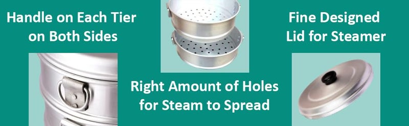 VPSK VPSK Aluminium Momos Steamer 3Tier Used For Only Home purpose 30 Momos Baked At One time capacity 23 liter Silver  - Image 4