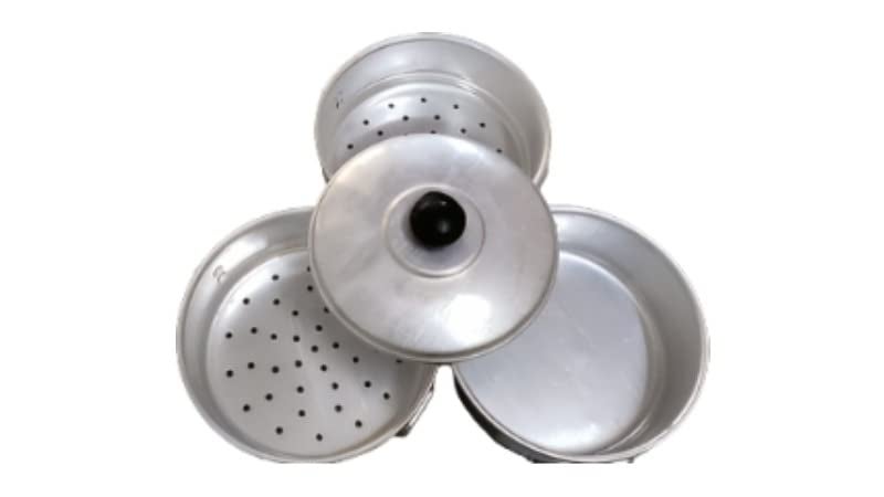 VPSK VPSK Aluminium Momos Steamer 3Tier Used For Only Home purpose 30 Momos Baked At One time capacity 23 liter Silver  - Image 5