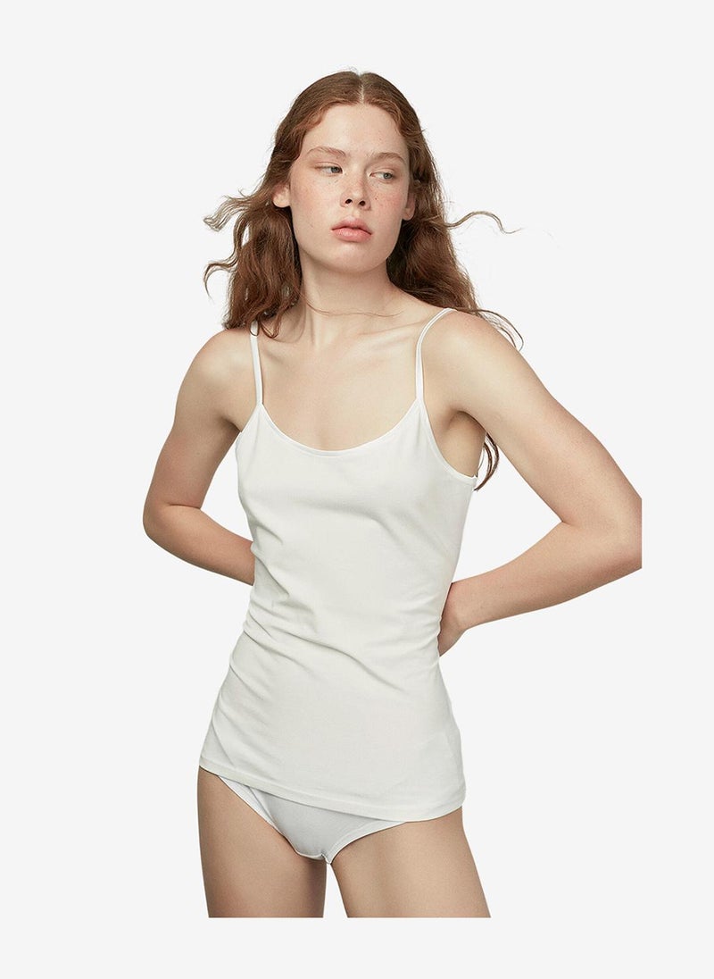 Penti Women Cotton Basic White Camisole - Image 3