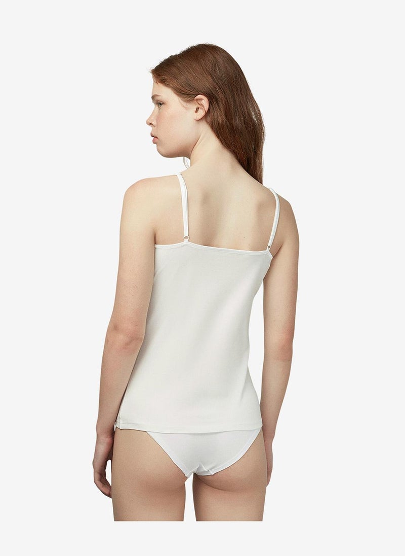 Penti Women Cotton Basic White Camisole - Image 2
