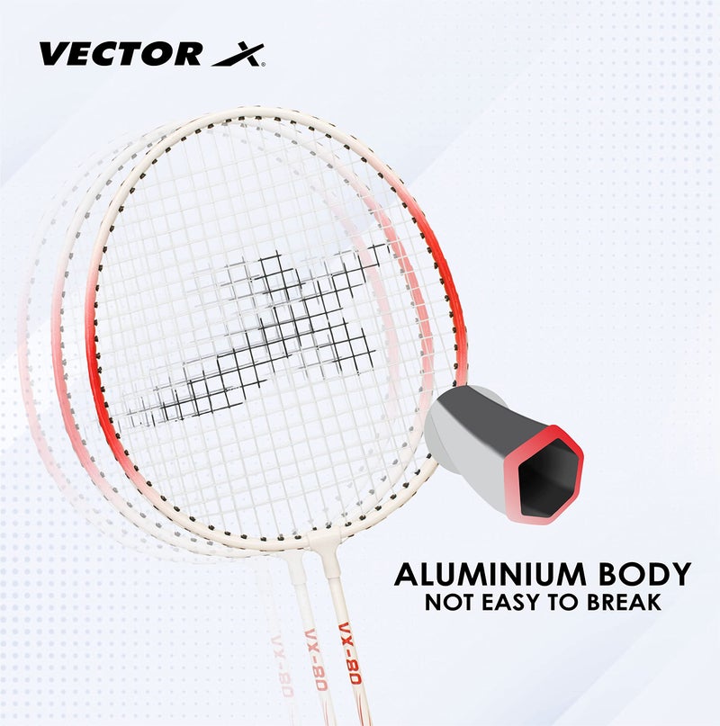 Vector X VXB-80 Aluminum Head Steel Shaft Light Weight Badminton Racquets - Image 3