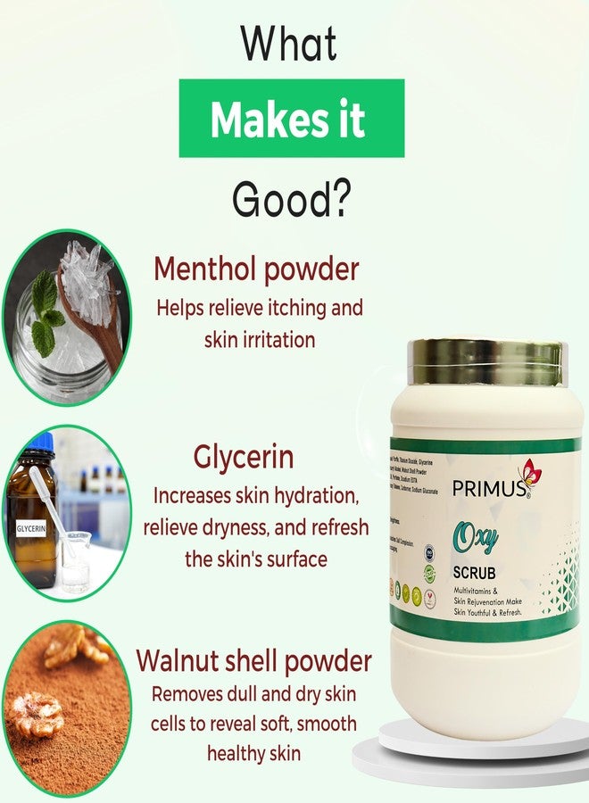 Primus Oxy Massage Scrub Enriched with Multivitamins | Makes Skin Youthfull & Refreshing | Scrub For Cleansing Pores | 1 kg - Image 2
