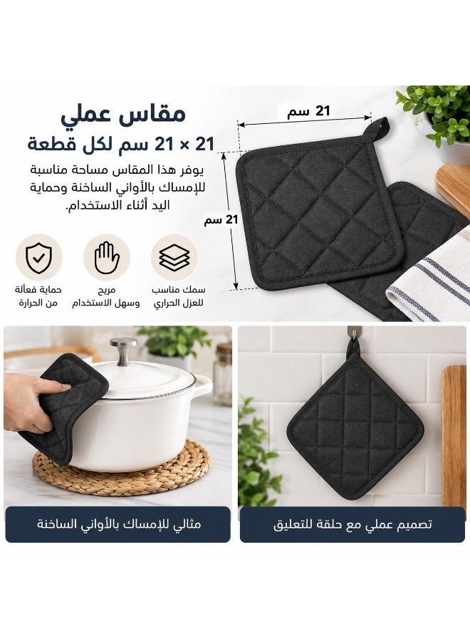 أيكيا إيكيا RINNIG طقم مسكات أواني ساخنة 2 قطعة مقاس 21 × 21 سم من القطن مع حشوة بوليستر عازلة للحرارة، تصميم مبطن للحماية أثناء حمل القدور والمقالي وأغطية الطهي الساخنة وتصريف المياه، قابلة للغسل في الغسالة ومناسبة للاستخدام اليومي في المطبخ – رمادي - Image 4