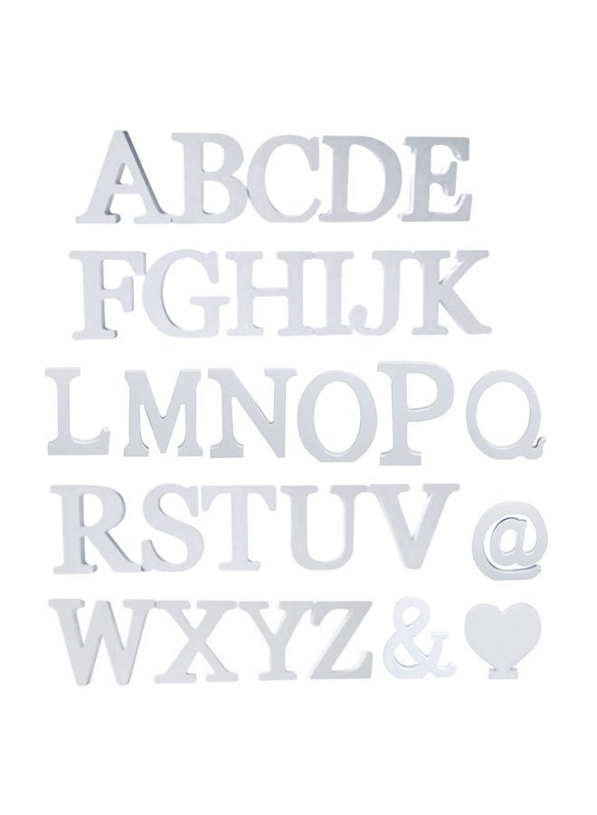 إسكدنيا مجموعة حروف إنجليزية خشبية للزينة أبيض 0.02كغم - Image 1