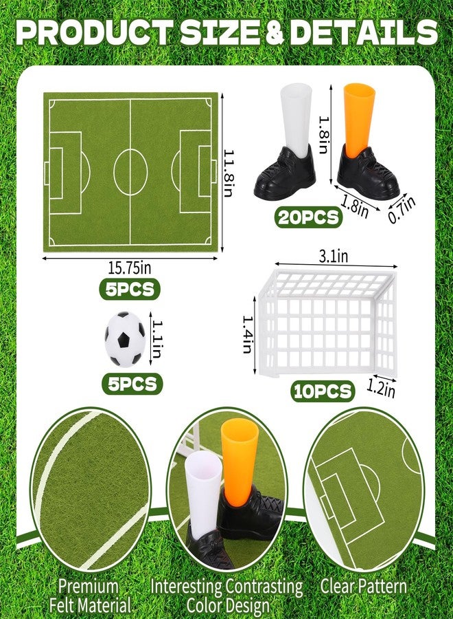 Hlimior 40 PCS Soccer Football Centerpieces Tabletop Foosball Game 5 Set Mini Table Top Sports Games Table Decor Soccer Football Party Decorations for Family Office Indoor Fun Favors (5) (40, 16 * 12inch) - Image 2