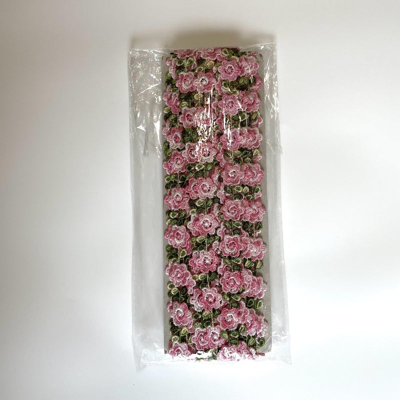Buysk 10 Yards Sunflower Ribbon DIY Trims Decorating Lace Trims Flower DIY Ribbon Lace Sewing Embroidery Crafts for Wedding Dress Hair Band Clothes Decoration (Pink) - Image 5