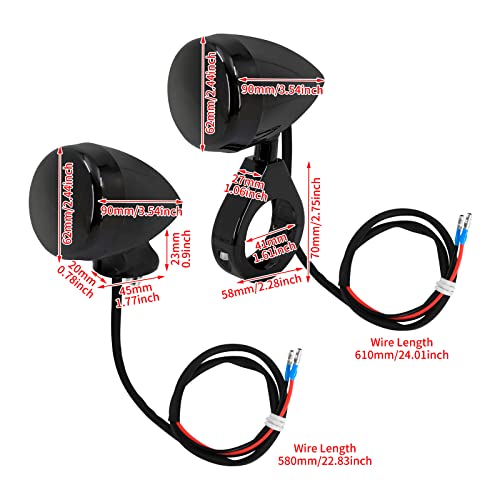 CARGLETRUE 4pcs LED Turn Signal Light Indicator Blinker 39mm 41mm Fork Clamp Front Rear Fit For Harley Sportster XL 1200 883 (All Black) - Image 3