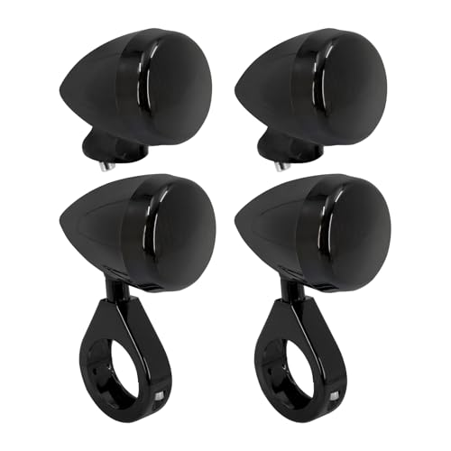 CARGLETRUE 4pcs LED Turn Signal Light Indicator Blinker 39mm 41mm Fork Clamp Front Rear Fit For Harley Sportster XL 1200 883 (All Black) - Image 1