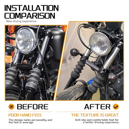 CARGLETRUE 4pcs LED Turn Signal Light Indicator Blinker 39mm 41mm Fork Clamp Front Rear Fit For Harley Sportster XL 1200 883 (All Black) - Image 2