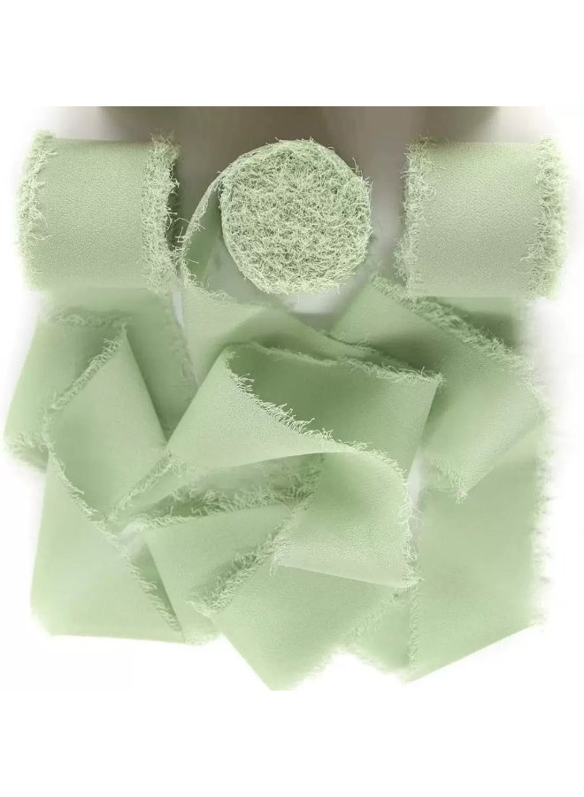 3 لفات 4 سم × 5 م شريط شيفون حريري مصنوع يدويًا - Image 5