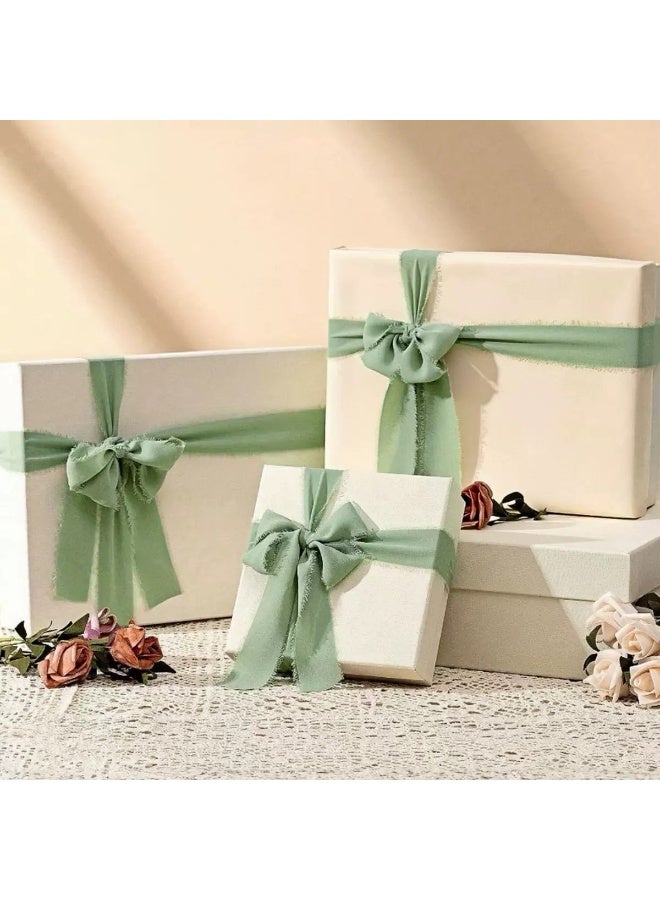 3 لفات 4 سم × 5 م شريط شيفون حريري مصنوع يدويًا - Image 3