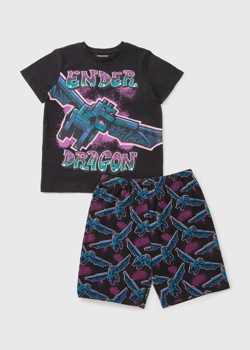 Matalan Minecraft Black Enderdragon Pyjama Set