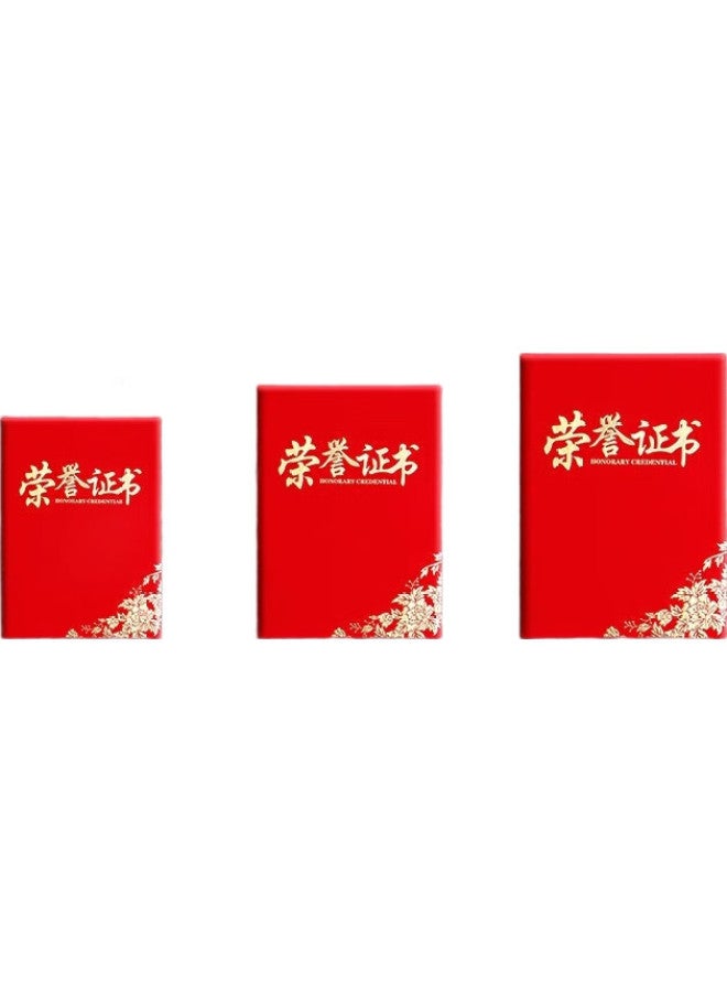 Longe [Lowest Price Online] Langjie [10-Pack] Customizable Honor Certificates, Award Certificates, Outstanding Employee Awards, Red Cover, High-Quality Gold-Stamped Fabric, Large 12K Universal Style - Image 1