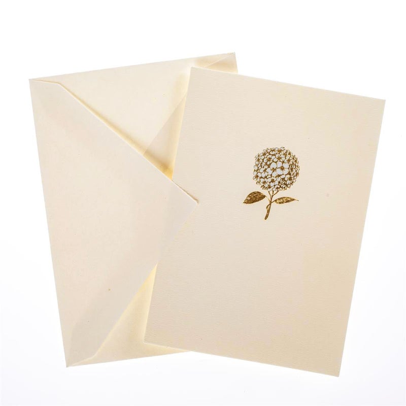 Graphique Hydrangea La Petite Presse Boxed Notecards - 10 Embellished Gold Foil Blank Cards with Matching Envelopes and Storage Box, 3.25" x 4.75" (L1346CB) - Image 3