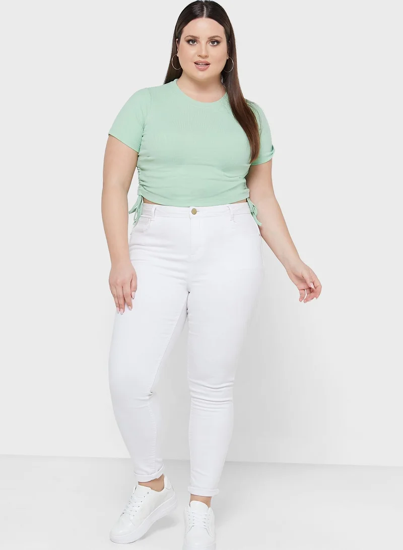Ginger Plus Drawstring Cropped Top