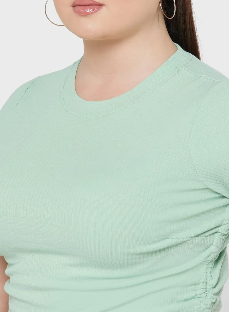 Ginger Plus Drawstring Cropped Top