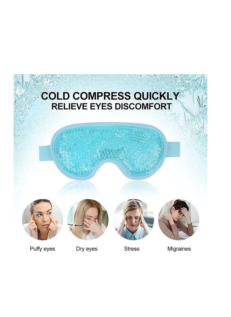 CARE AND SMILE - CARE AND SMILE Cooling Mask Face Eye Mask Eye Cooling Pads Reusable Ice Mask Eyes Cooling Pads Cooling Glasses for Eyes Migraine Headaches Allergies - Image 1