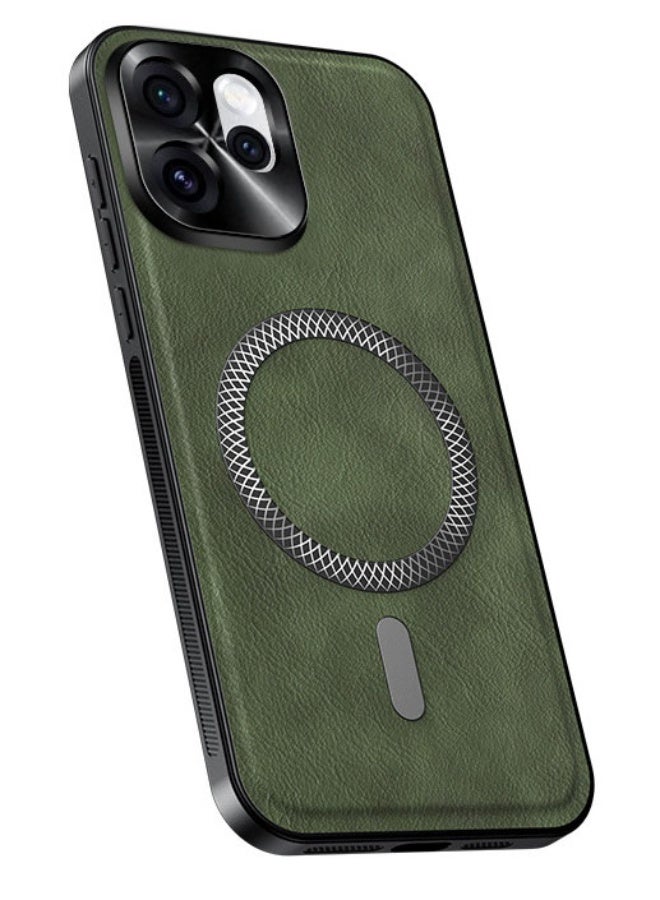Magnetic Case Compatible with OPPO Reno 15 Pro Max, Leather Case 【Support Wireless Charging】 Camera Lens Protection Anti-Drop Shockproof Protective Back Cover - Image 1