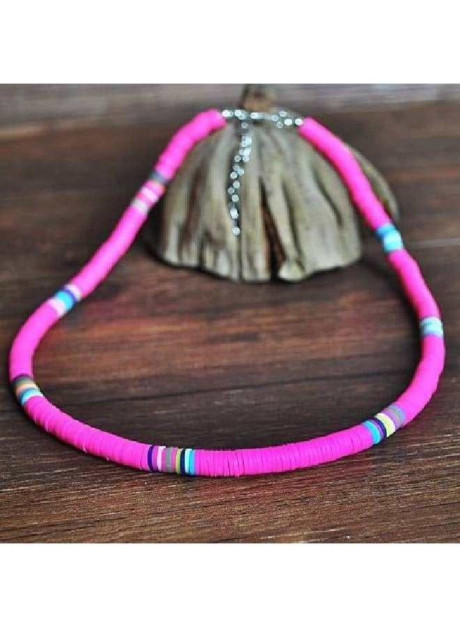 Lightweight colorful disc bead necklace for women and men holiday, summer and beach jewelry - Image 2