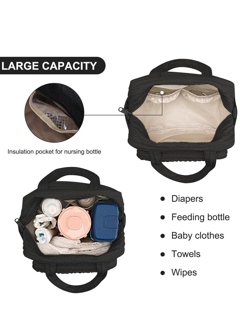 شراء جوي حقيبة حفاضات كبيرة للأم والطفلة حقيبة قطنية مبطنة لحفاضات الأطفال حقيبة سفر متعددة الاستخدامات للأمهات حقيبة تخزين للسفر بدون دمية - Image 4